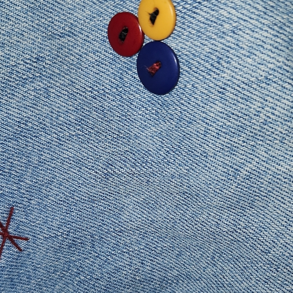 Colorful Patchwork Denim Jacket - image 3